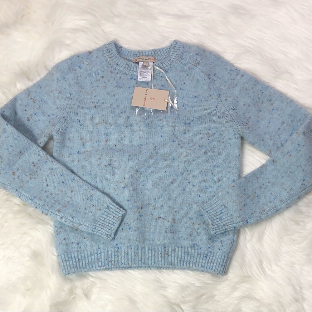 NWT Paul & Joe Blue Speckled Wool-Blend Sweater Size 0